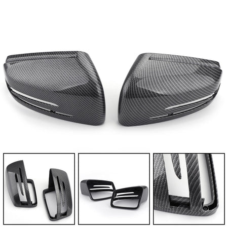 Carbon Fiber Rearview Mirror Covers Cap Fit Mercedes CLA GLA W212 W212 W221 W204