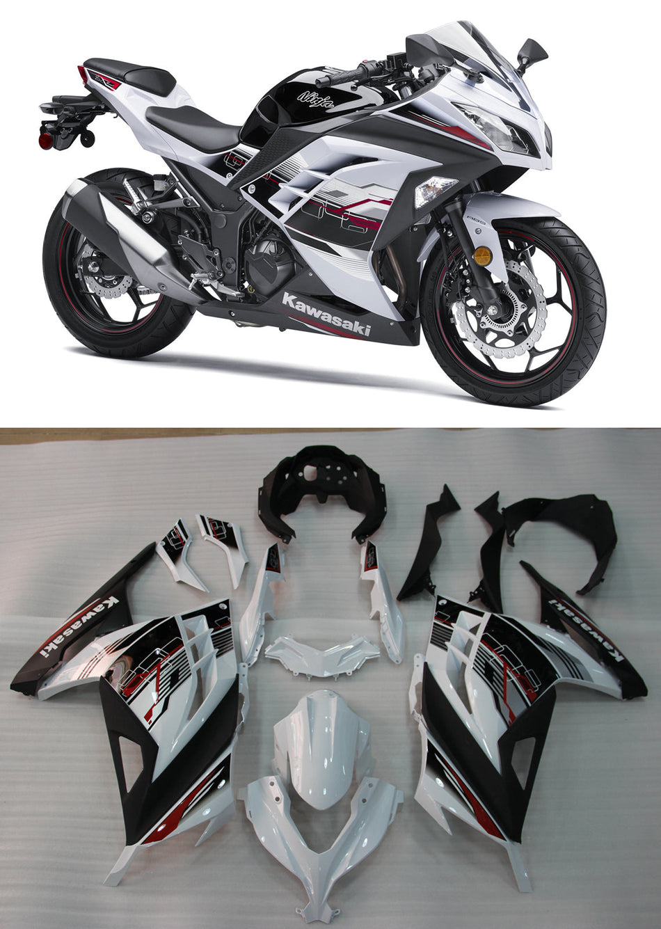 2013-2024 カワサキ EX300/Ninja300 インジェクションフェアリングキット ボディワーク プラスチック ABS