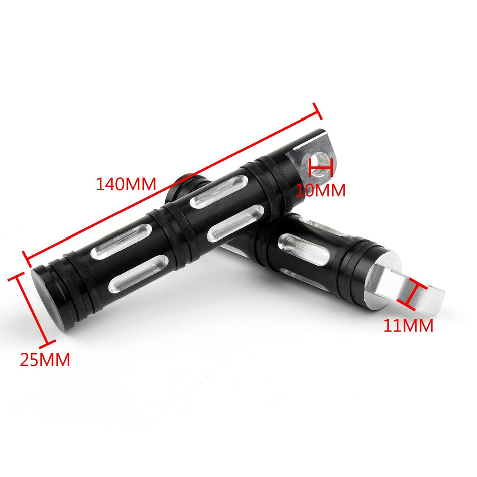 CNC カット オートバイ ブラック フットペグ ハーレー チョッパー ツーリング スポーツスター ジェネリック用