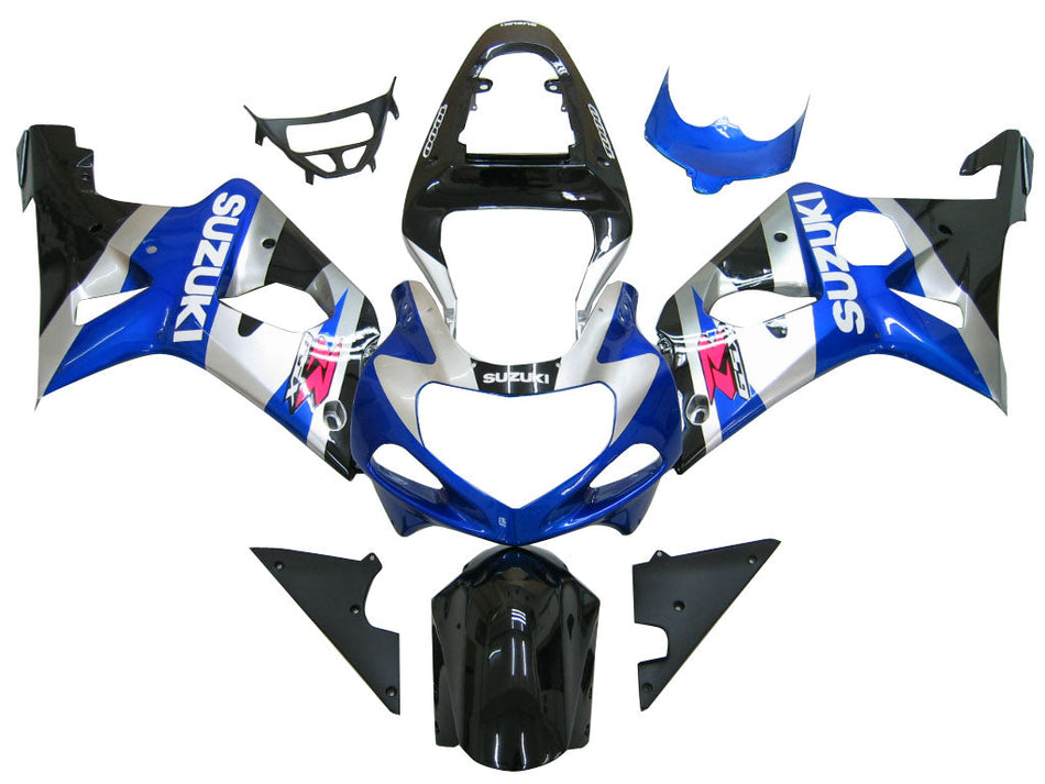 2000-2002 スズキ GSXR 1000 シルバー ブルー ブラック GSXR レーシング フェアリング ジェネリック