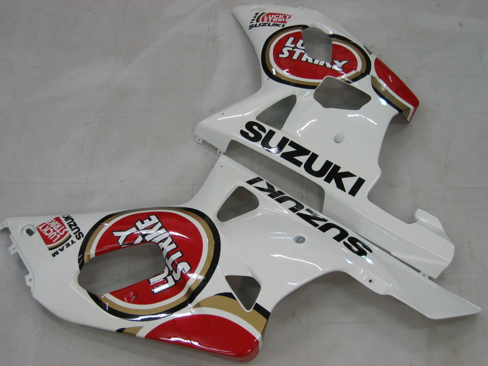 2000-2002 スズキ GSXR 1000 ホワイト &amp; レッド ラッキー ストライク レーシング フェアリング ジェネリック