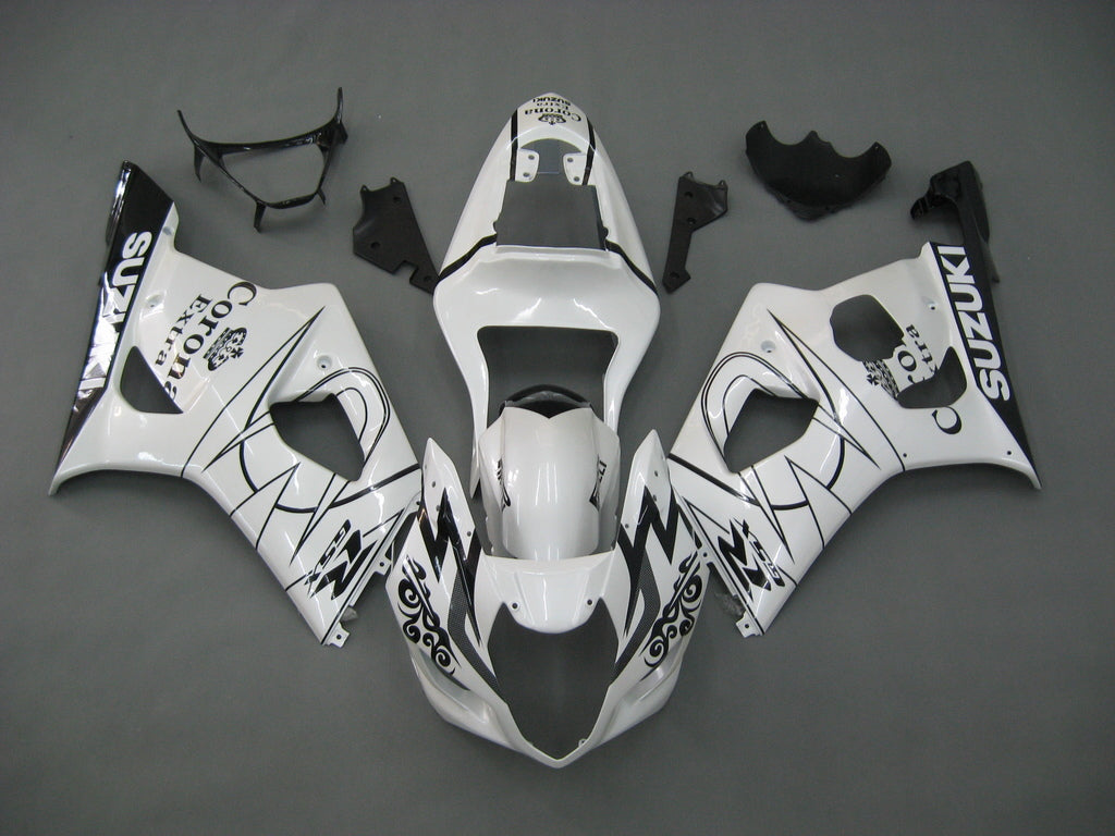 For GSXR1000 2003-2004 Bodywork Fairing White ABS Injection Molded Plastics Set