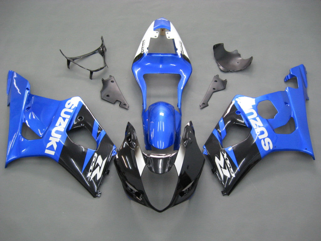 For GSXR1000 2003-2004 Bodywork Fairing Black Blue ABS Injection Molded Plastics Set