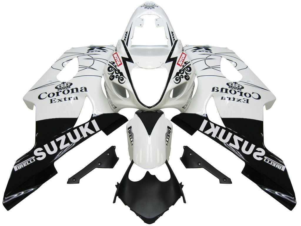 For GSXR1000 2003-2004 Bodywork Fairing White ABS Injection Molded Plastics Set