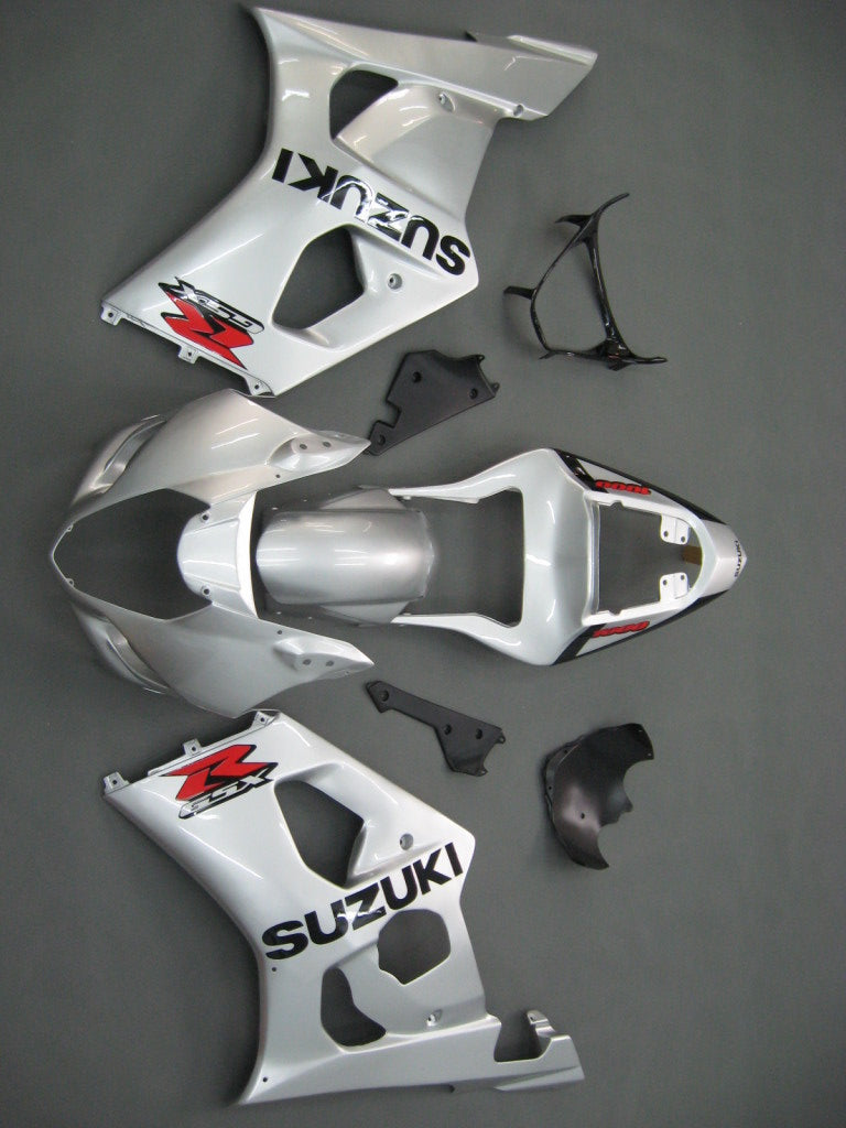 For GSXR1000 2003-2004 Bodywork Fairing White ABS Injection Molded Plastics Set