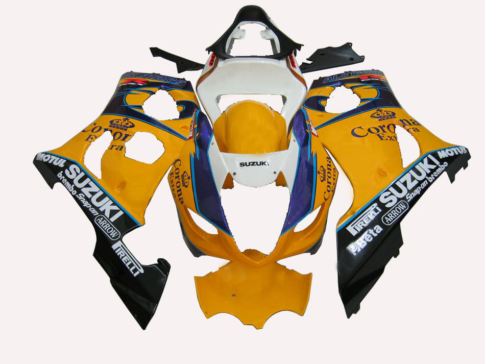 2003-2004 GSXR1000 ボディワークフェアリング イエロー ABS 射出成形プラスチックセット ジェネリック