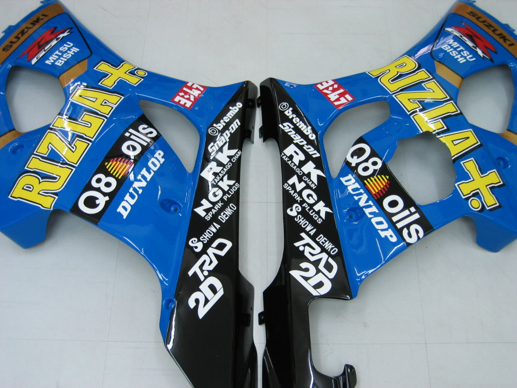 For GSXR1000 2003-2004 Bodywork Fairing Black Blue ABS Injection Molded Plastics Set