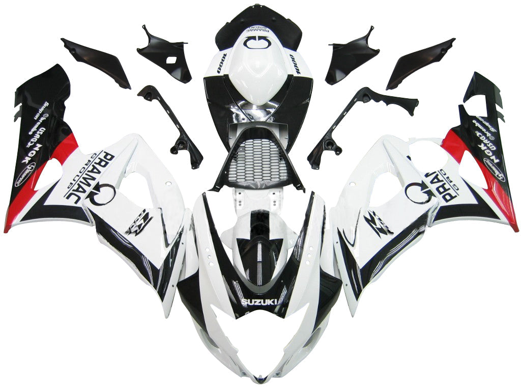 For GSXR1000 2005-2006 Bodywork Fairing White Black ABS Injection Molded Plastics Set