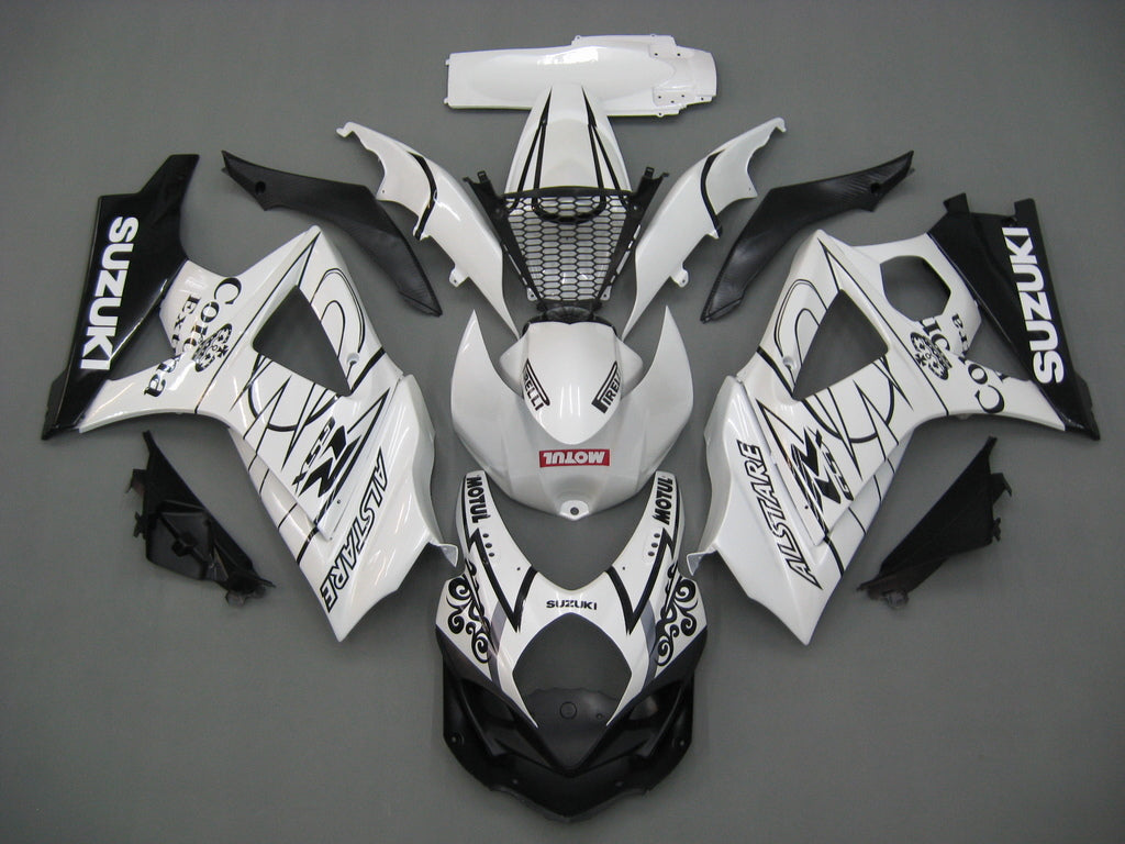 For GSXR1000 2007-2008 Bodywork Fairing White ABS Injection Molded Plastics Set