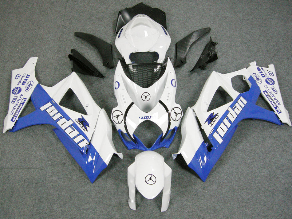 2007-2008 スズキ GSXR 1000 ホワイト &amp; ブルー ジョーダン レーシング フェアリング ジェネリック