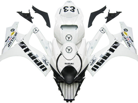 For GSXR1000 2007-2008 Bodywork Fairing White ABS Injection Molded Plastics Set