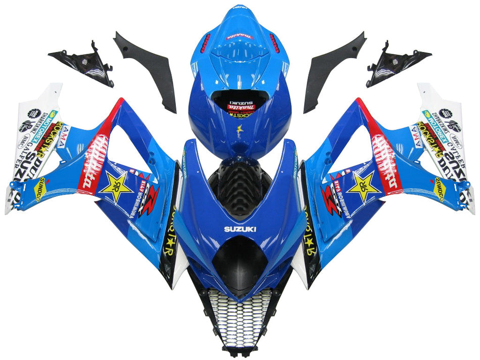 2007-2008 スズキ GSXR 1000 ブルー ロックスター レーシング フェアリング ジェネリック