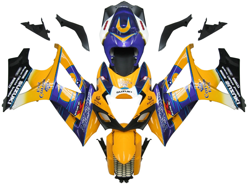 For GSXR1000 2007-2008 Bodywork Fairing Yellow ABS Injection Molded Plastics Set