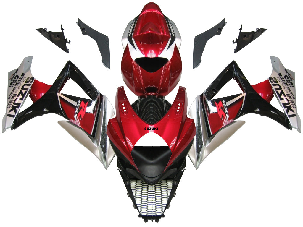 For GSXR1000 2007-2008 Bodywork Fairing Red ABS Injection Molded Plastics Set