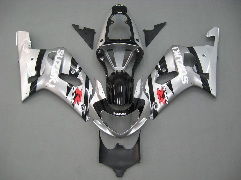 For GSXR600 2001-2003 Bodywork Fairing Black ABS Injection Molded Plastics Set