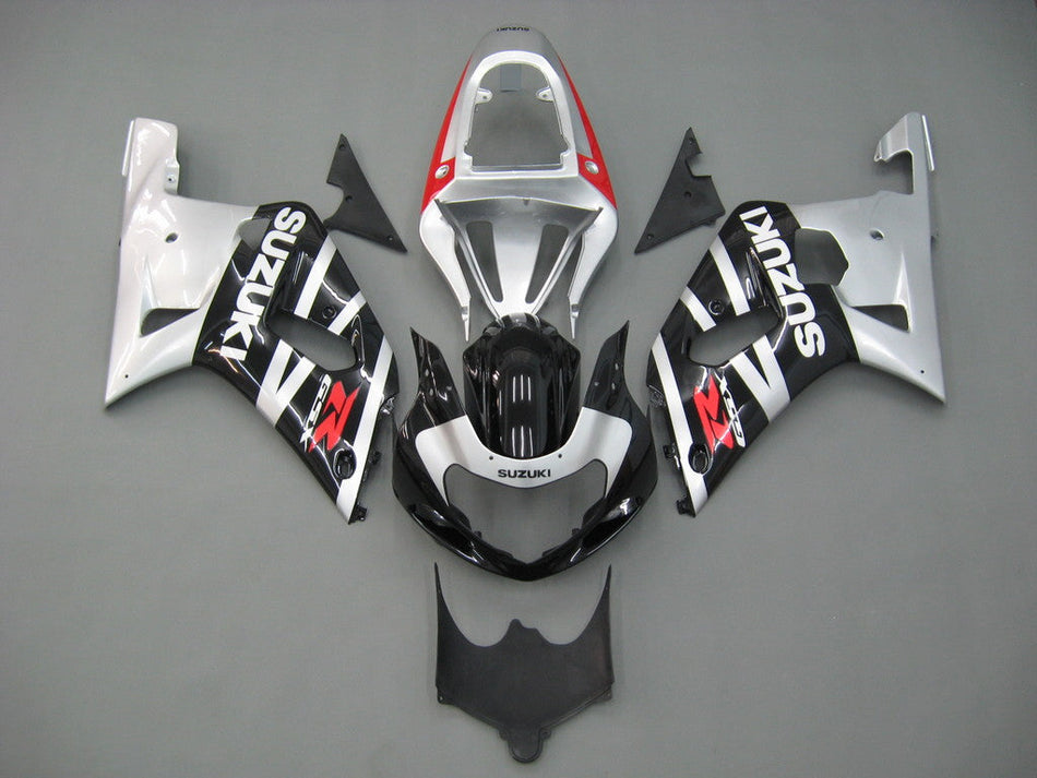 For GSXR600 2001-2003 Bodywork Fairing Black ABS Injection Molded Plastics Set