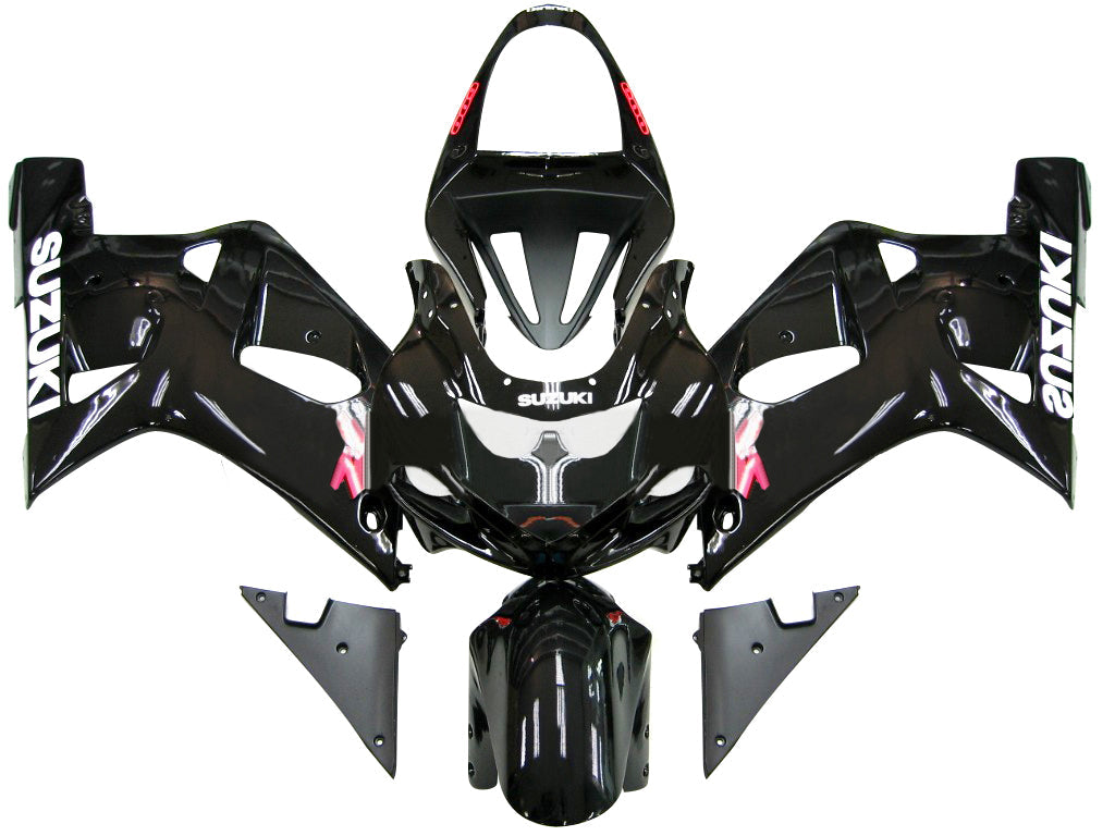 For GSXR600 2001-2003 Bodywork Fairing Black ABS Injection Molded Plastics Set