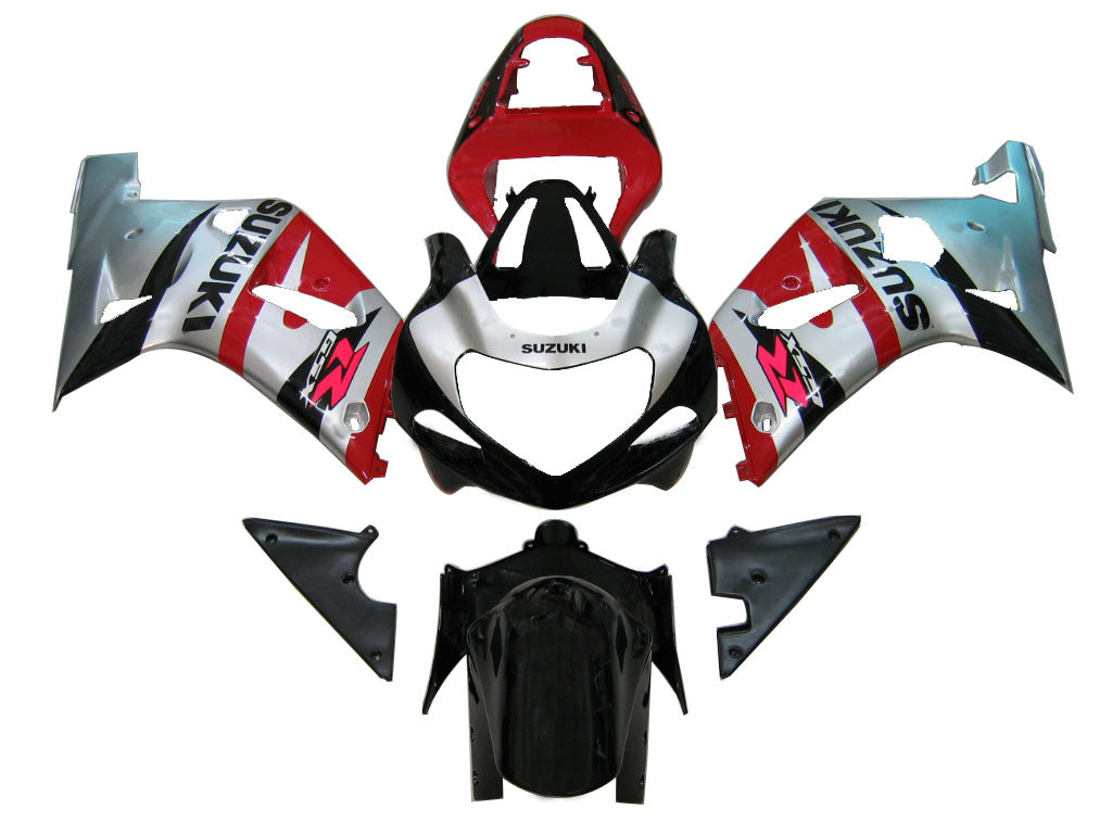 For GSXR600 2001-2003 Bodywork Fairing Red ABS Injection Molded Plastics Set