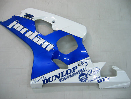 For GSXR 600/750 2004-2005 Bodywork Fairing White Blue ABS Injection Molded Plastics Set