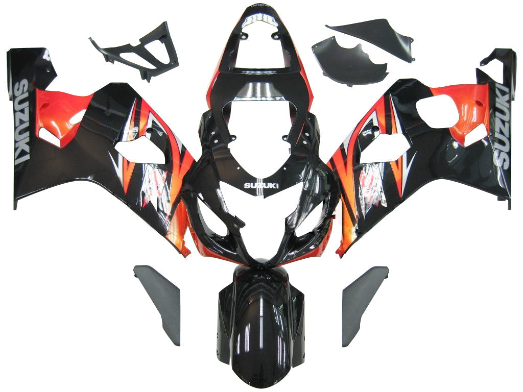 For GSXR 600/750 2004-2005 Bodywork Fairing Black ABS Injection Molded Plastics Set