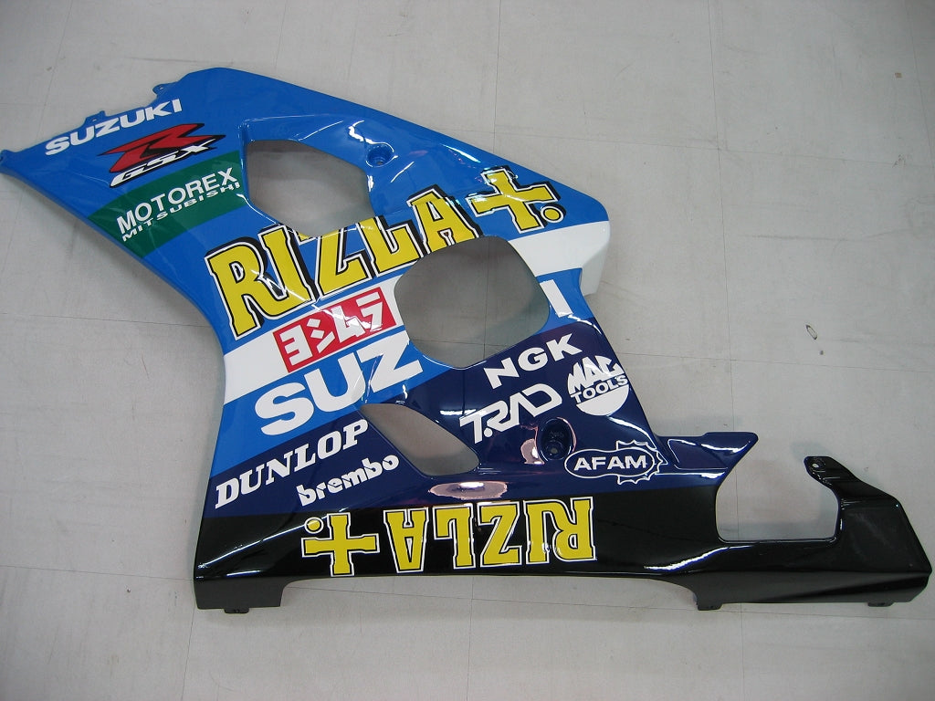 For GSXR 600/750 2004-2005 Bodywork Fairing Blue Rizla ABS Injection Molded Plastics Set