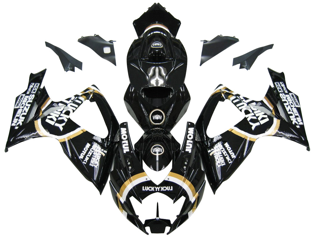 For GSXR 600/750 2006-2007 Bodywork Fairing Black ABS Injection Molded Plastics Set