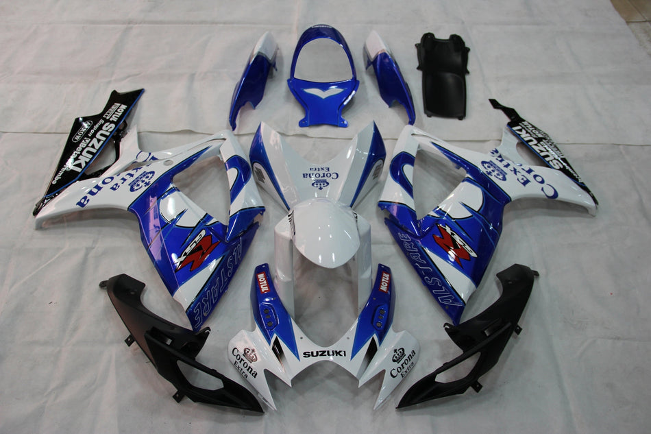 2006-2007 スズキ GSXR 600 750 ホワイト ブルー コロナ レーシング フェアリング ジェネリック