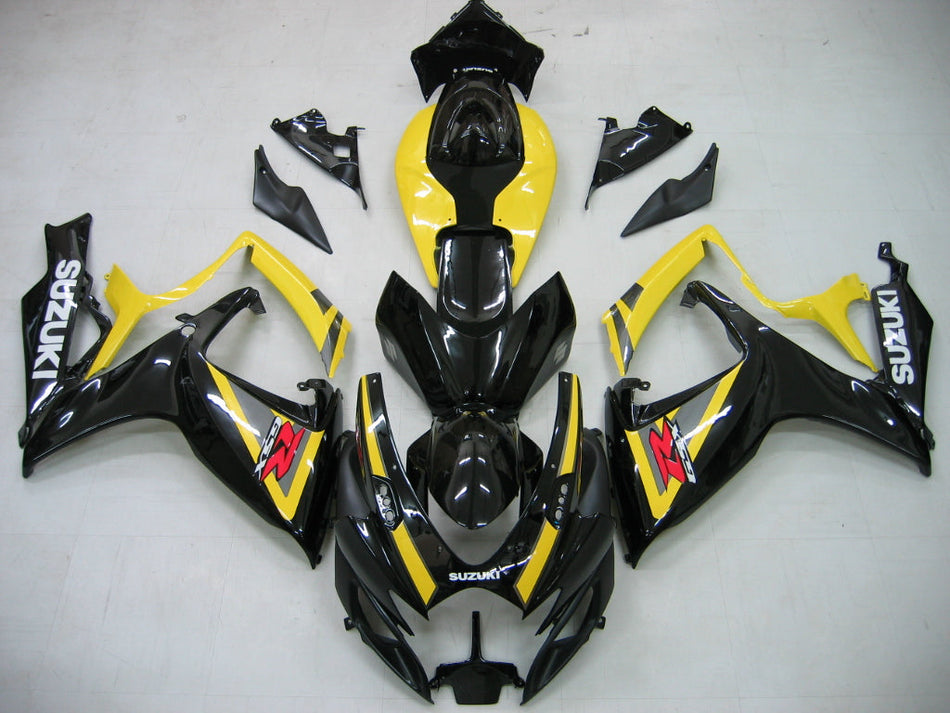 2006-2007 スズキ GSXR 600 750 ブラック &amp; イエロー GSXR レーシングフェアリング ジェネリック