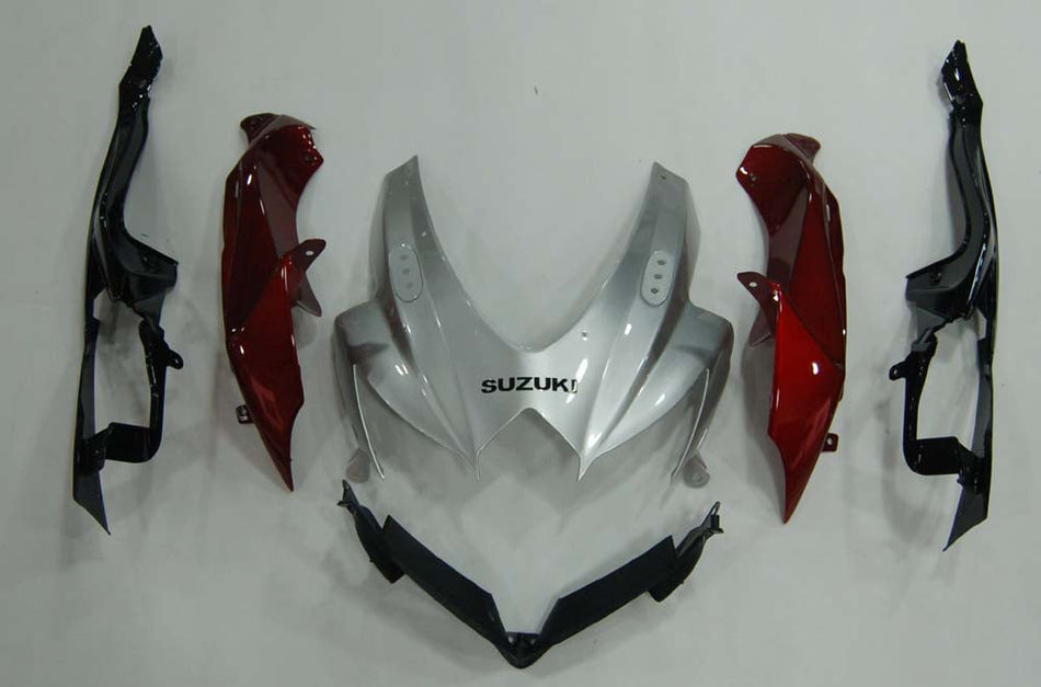 2008-2010 スズキ GSXR 600 750 シルバー レッド GSXR レーシングフェアリング ジェネリック