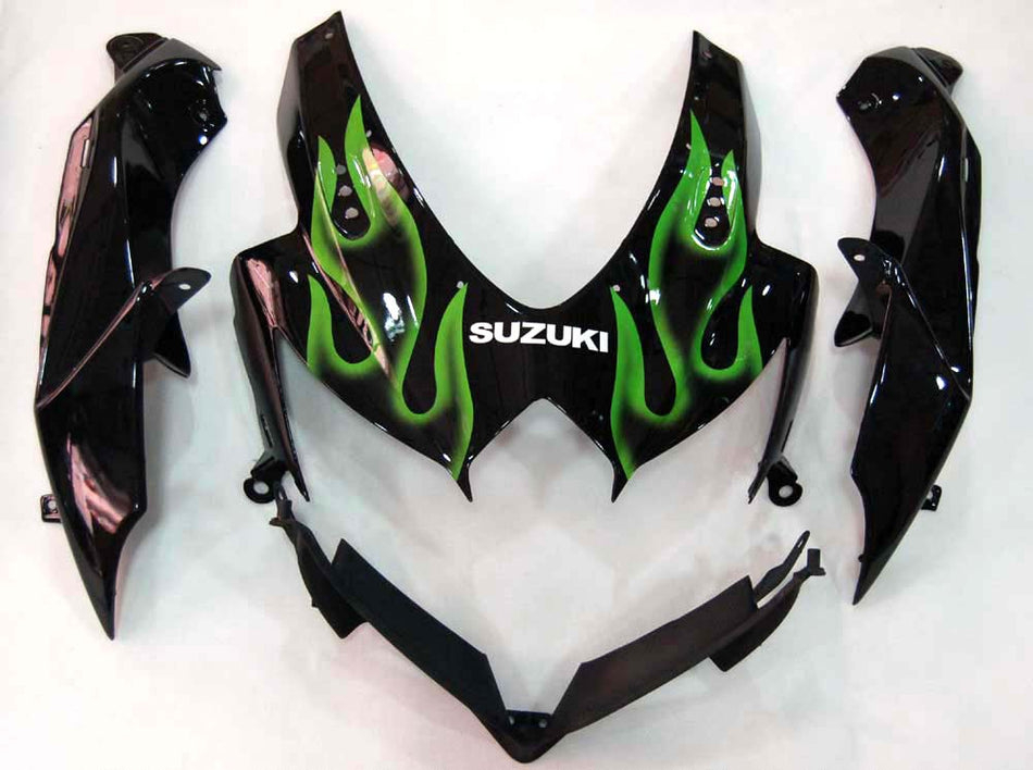 2008-2010 スズキ GSXR 600 750 ブラック&amp;グリーンフレイム GSXR レーシングフェアリング ジェネリック