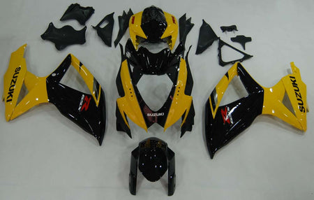 For GSXR 600/750 2008-2009 Bodywork Fairing Yellow ABS Injection Molded Plastics Set