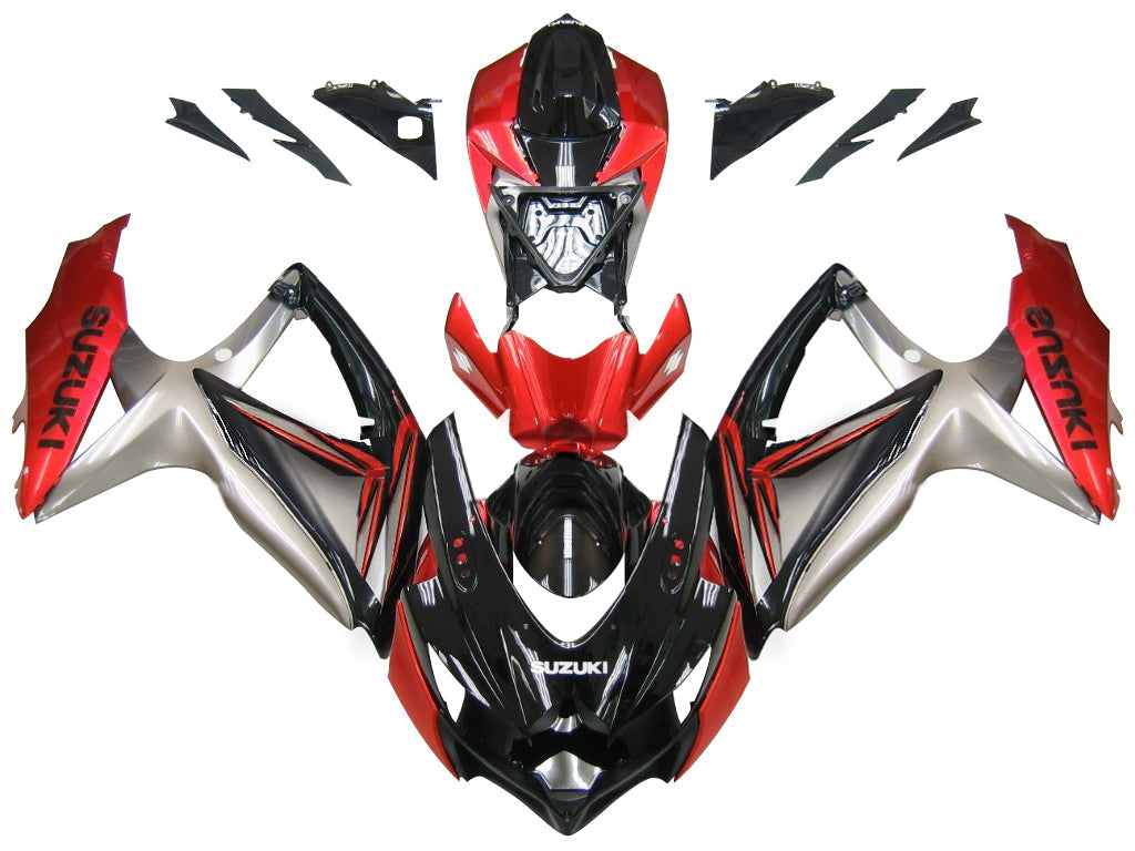 For GSXR 600/750 2008-2009 Bodywork Fairing Red ABS Injection Molded Plastics Set