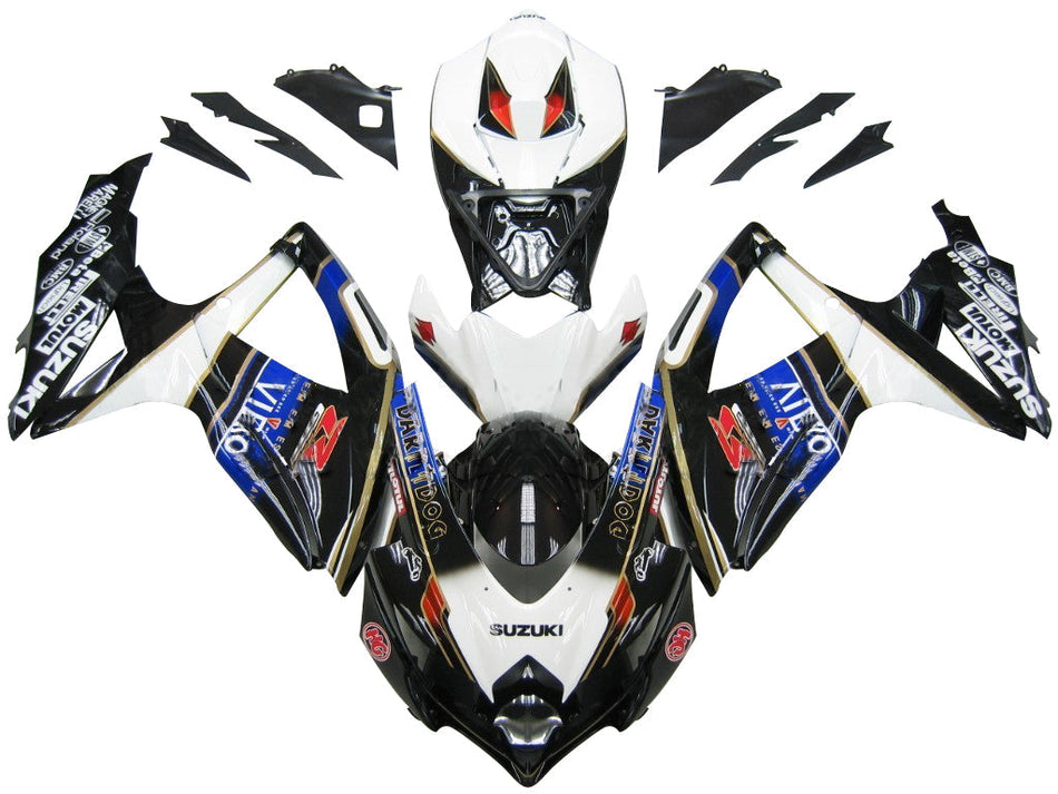 2008-2010 スズキ GSXR 600 750 ブラック ホワイト スズキ レーシング フェアリング ジェネリック