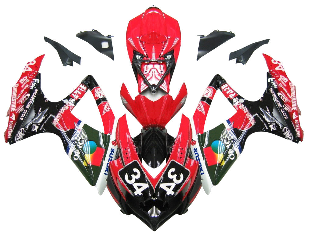 Generic Fit For Suzuki GSXR 600/750 (2008-2009) Bodywork Fairing ABS Injection Molded Plastics Set 32 Style