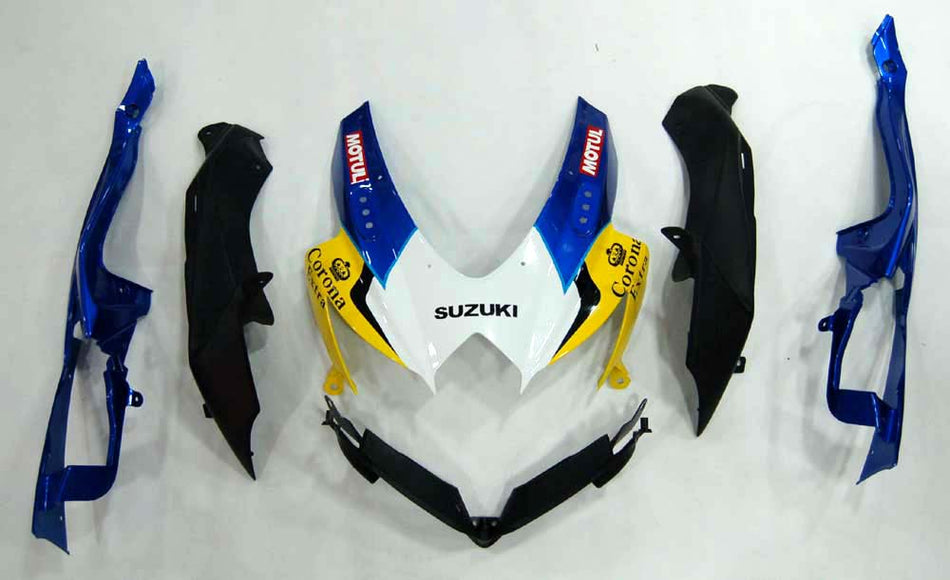 2008-2010 GSXR 600/750 イエロー ボディワークフェアリング ABS 射出成形プラスチックセット ジェネリック