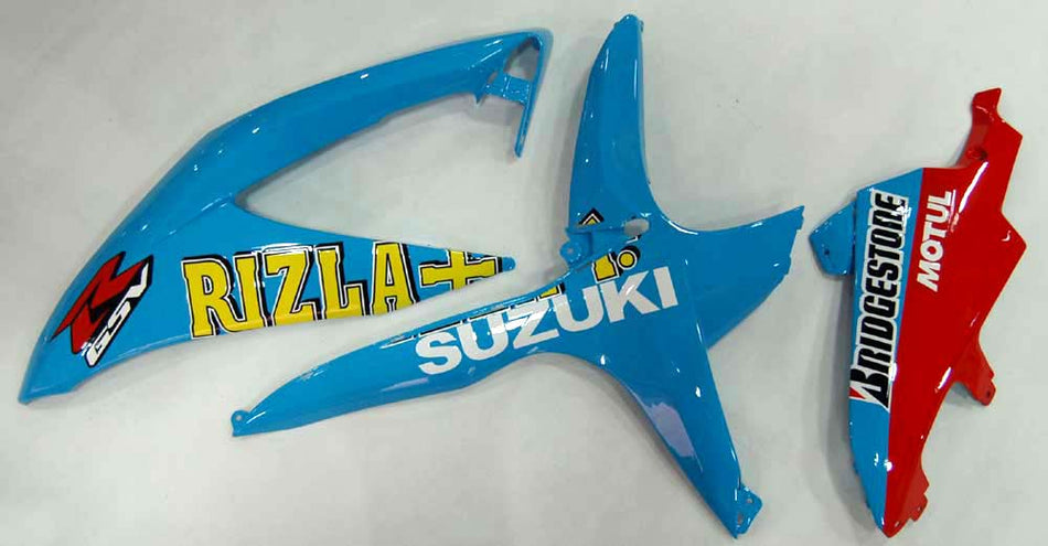 2008-2010 GSXR 600/750 ブルー Rizla ボディワークフェアリング ABS 射出成形プラスチックセット ジェネリック