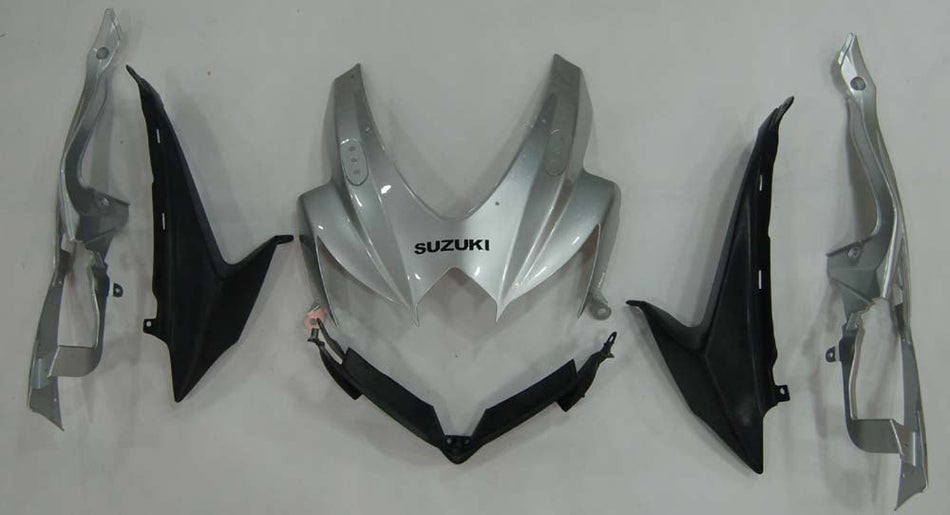 2008-2010 GSXR 600/750 シルバー ボディワーク フェアリング ABS 射出成形プラスチック セット ジェネリック