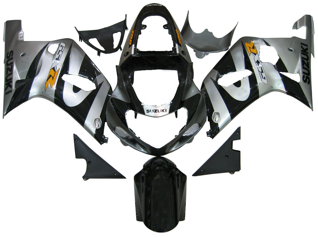 For GSXR750 2000-2003 Bodywork Fairing Black ABS Injection Molded Plastics Set