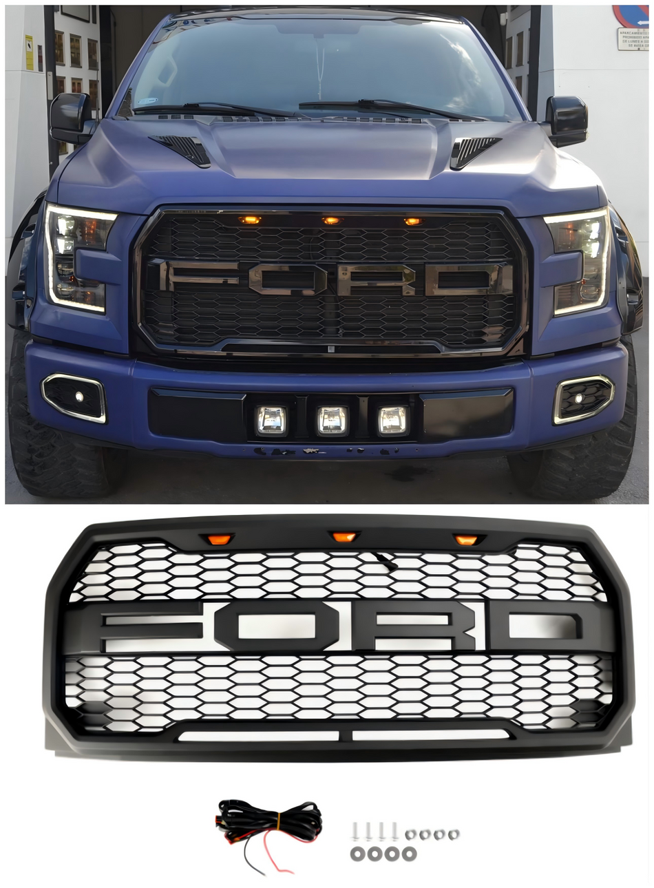 2015-2017 フォード F150 ラプタースタイル LED 交換用フロントバンパーグリル