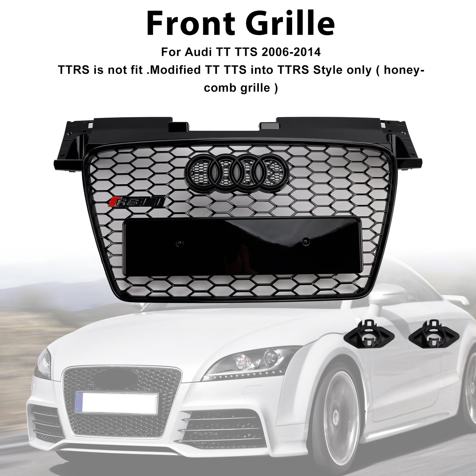 アウディTT TTS TTRS (2008-2014) グリル AUDI アウディ 8J TT TTS TTRS用 RSタイプ ハニカム フロント