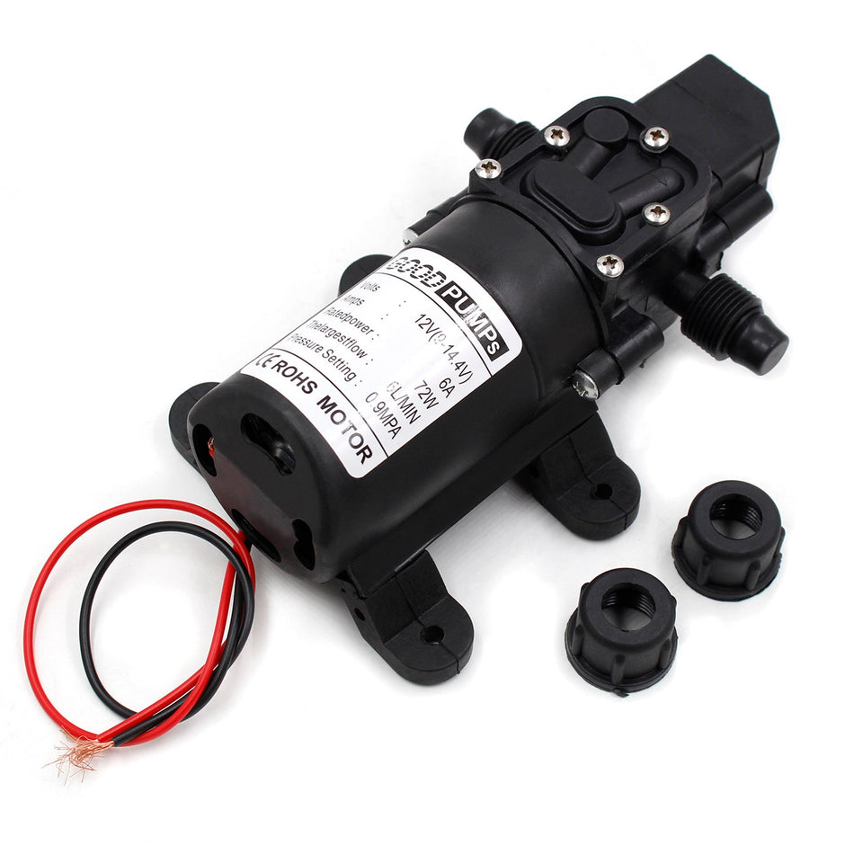 130Psi Dc12V 72W 高圧ダイヤフラム水自吸式ポンプ 自動スイッチ