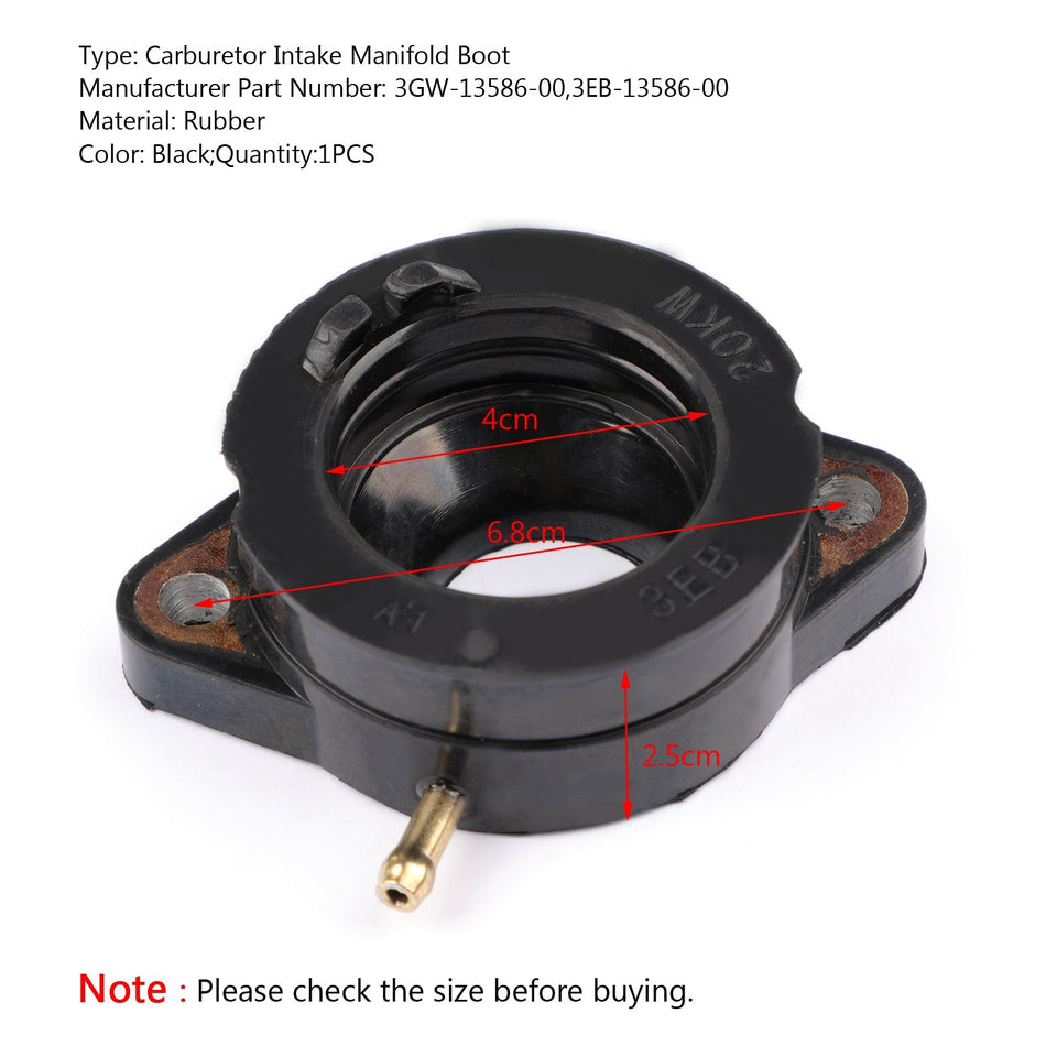 キャブレターインテークマニホールドブーツセット ヤマハ SR400 1992-2000 SR500 91-99 汎用