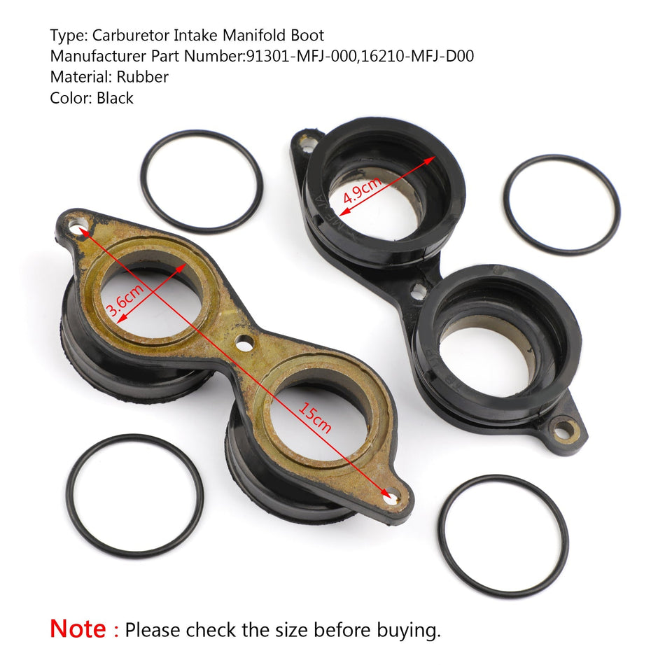 2X キャブレター キャブレター インテークマニホールド ブーツ ホンダ CBR 600RR 2007-2017 汎用