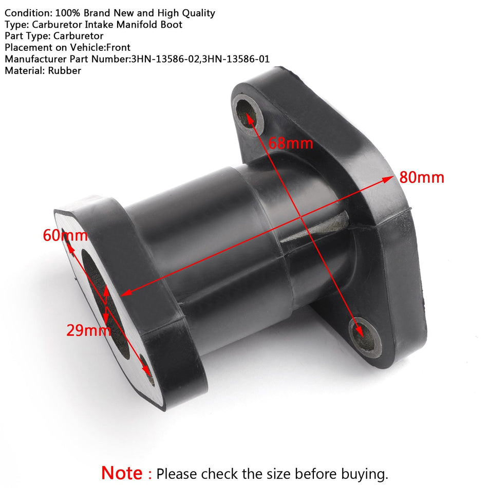 キャブレターインテークマニホールドブーツ ヤマハ コディアック 400 モト 4 ビッグベア 350 87-98 汎用