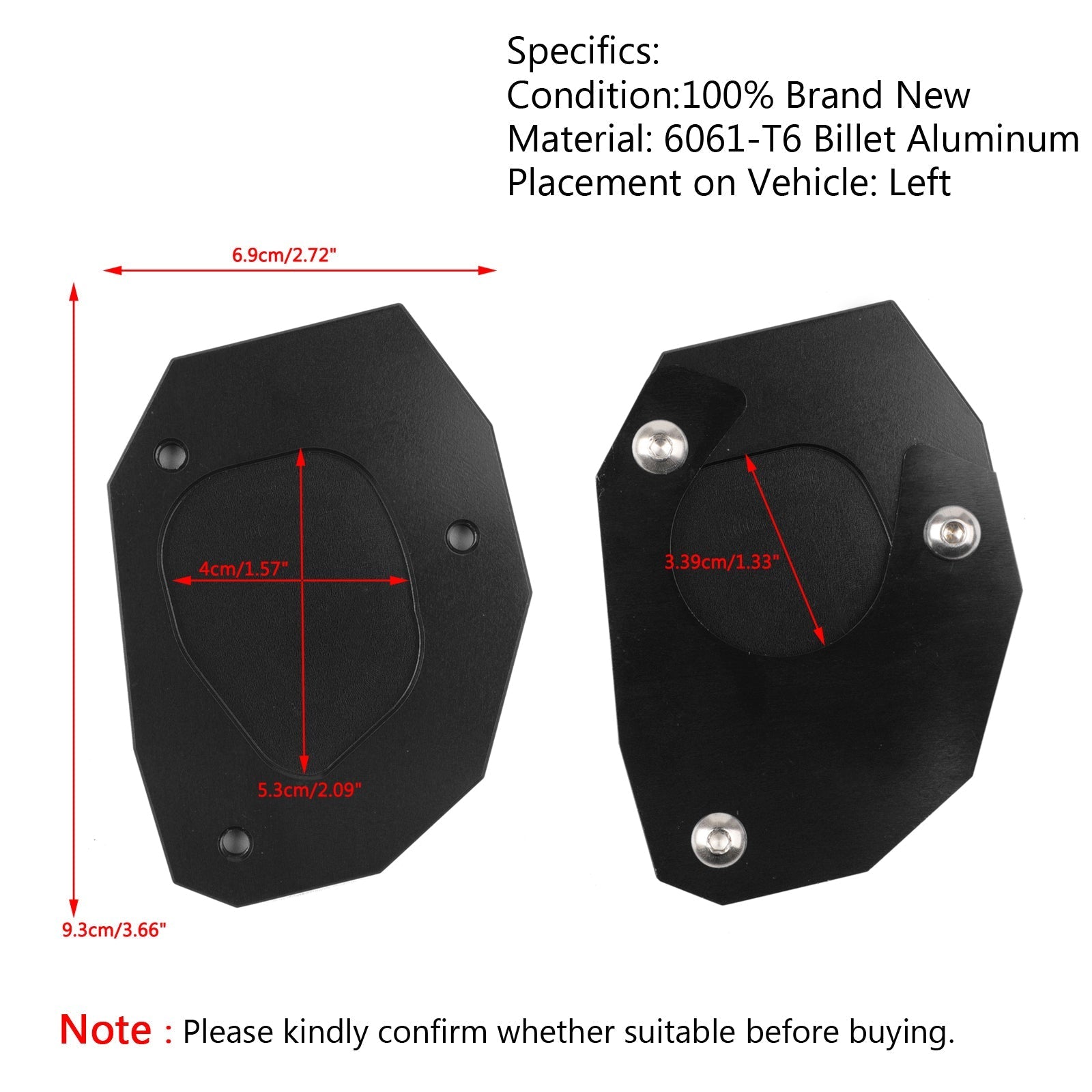 CNC Kickstand Side Plate Stand Extension Pad For BMW G31GS 217-18