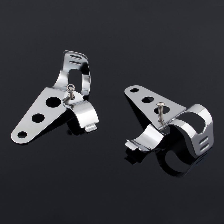 Universal Headlight Bracket Side Mount Fork Tube Honda Suzuki Yamaha Superbike C