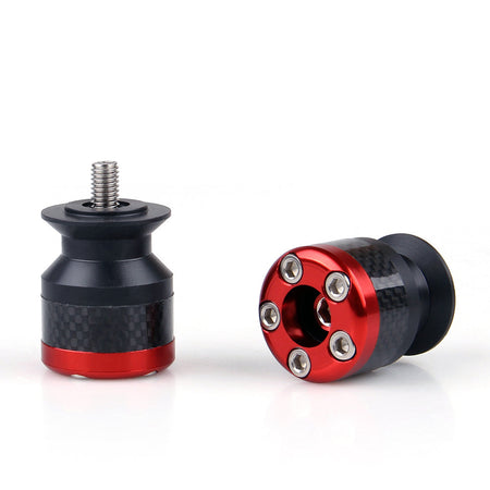 Universal Motorcycle CNC Carbon Fiber 8mm Swingarm Sliders Spools Red