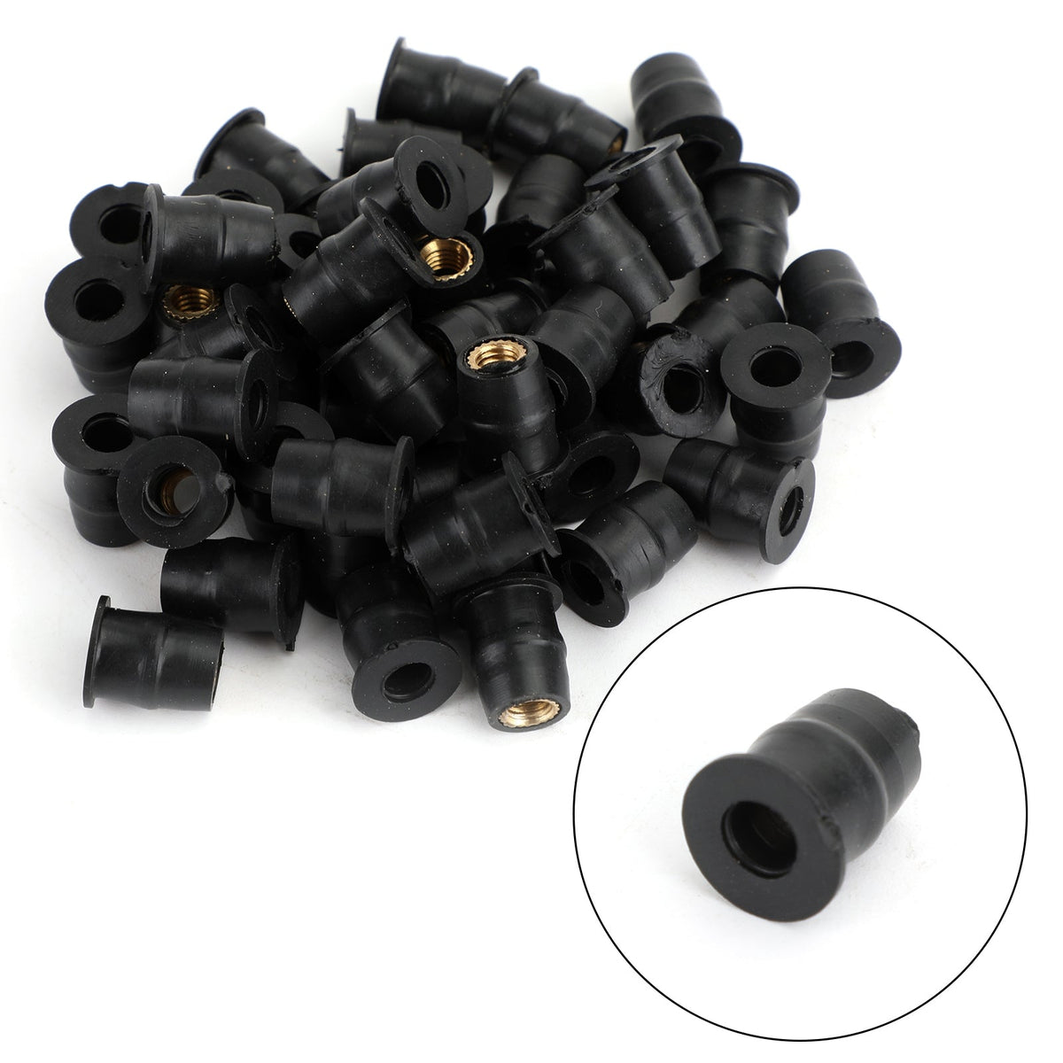 50 Quantity 10-32 M5 Rubber Well Nut Windscreen & Fairing 3/8 Wellnuts - 5mm