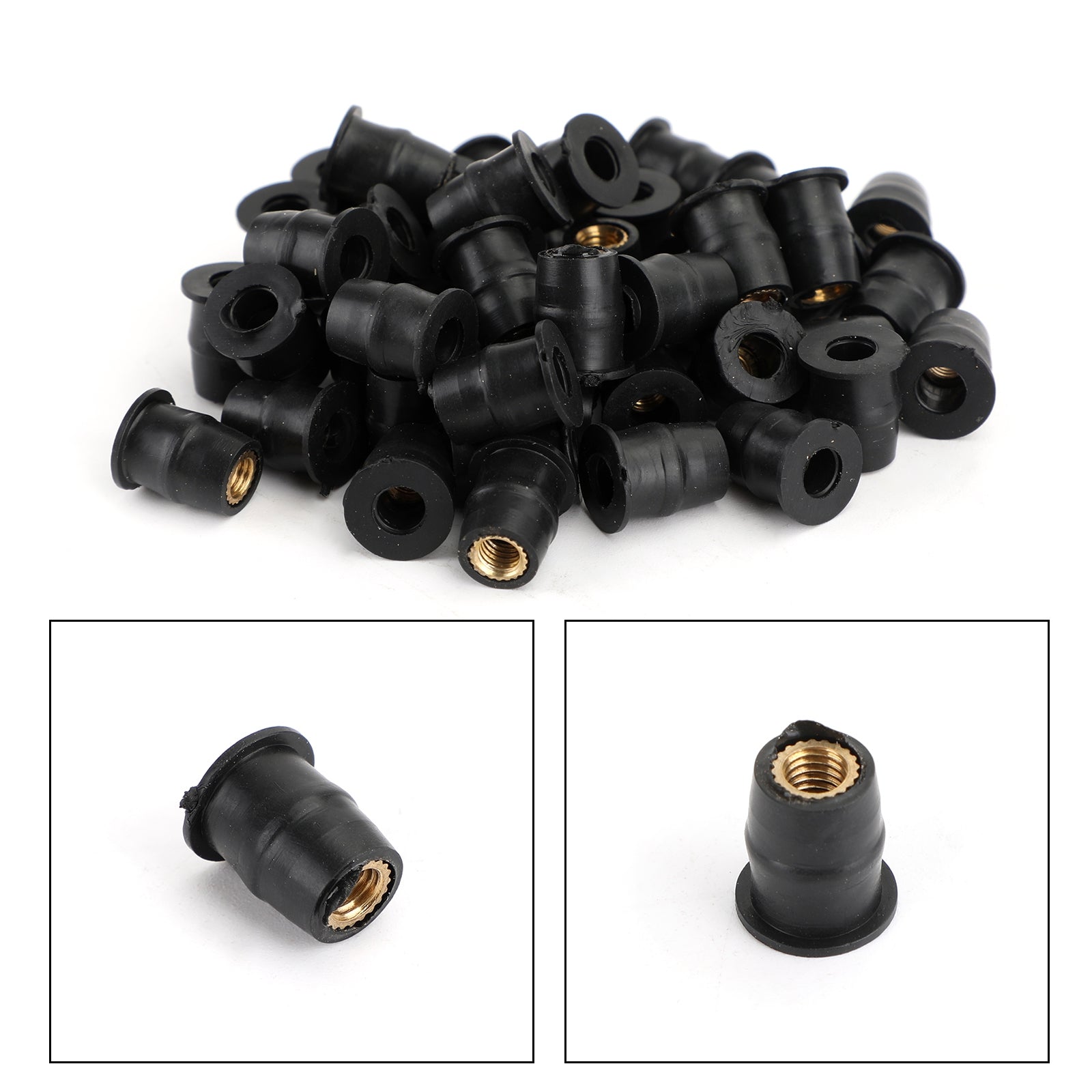 50 Quantity 10-32 M5 Rubber Well Nut Windscreen & Fairing 3/8 Wellnuts - 5mm