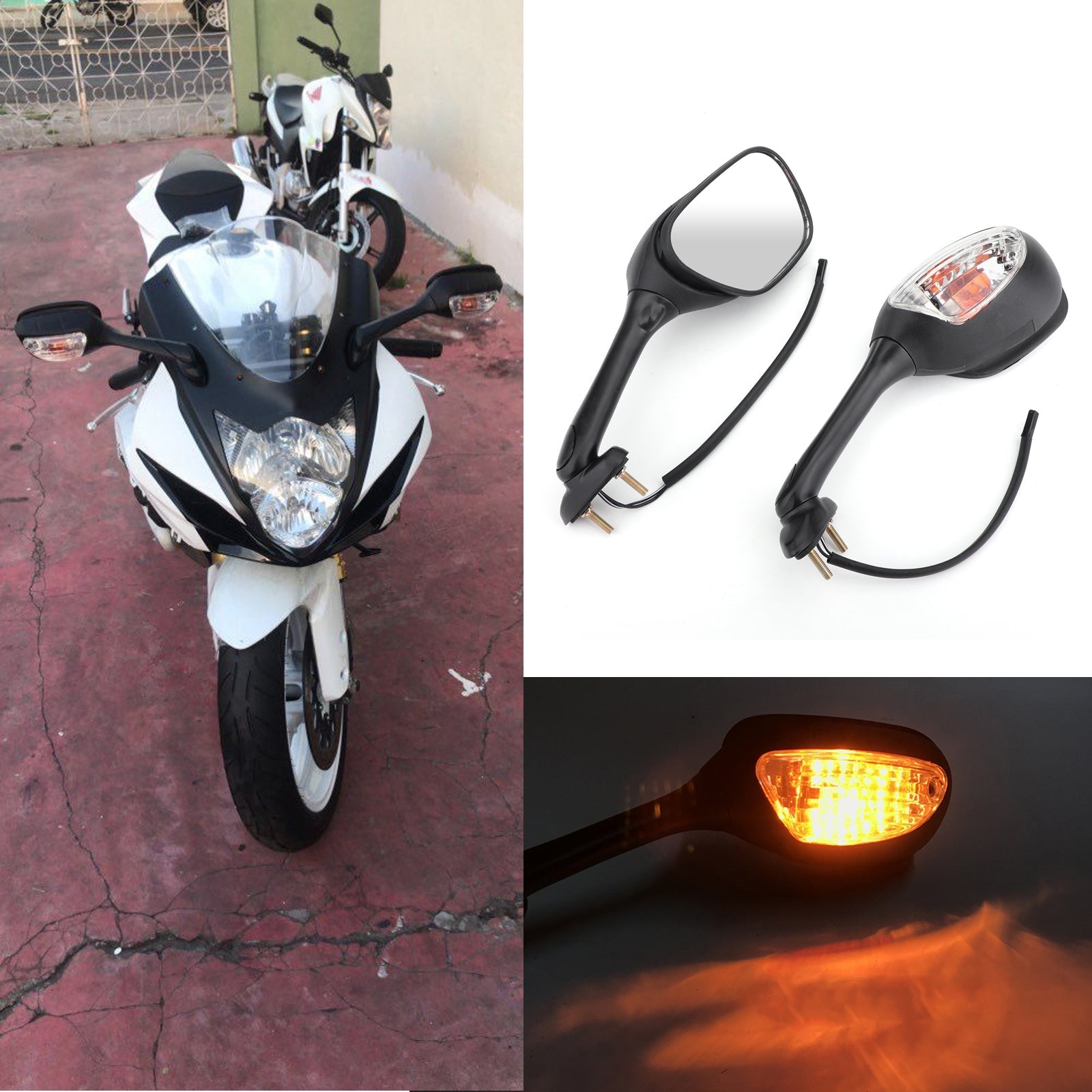 Mirrors Turn Signals For Suzuki GSXR 6 75 26-214 GSXR 1 25-214